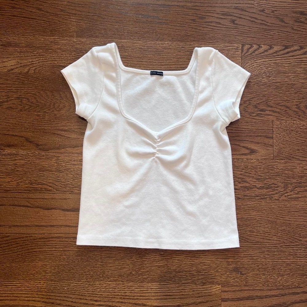 brandy melville white cinched top small